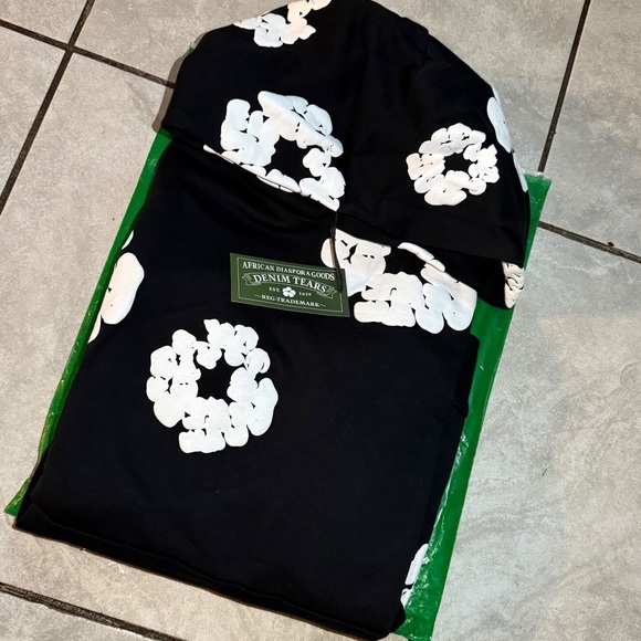 Men's V-Neck Sweater - Black and White Floral